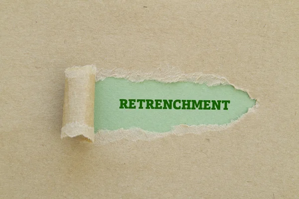 Retrenchment Inscription Hole Cardboard — Stock Photo, Image