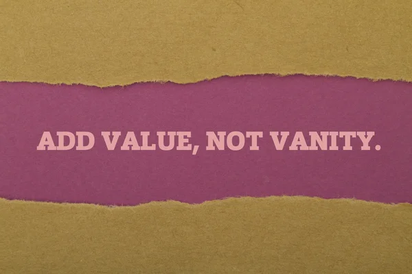 Add Value Vanity Inscription Hole Cardboard — Stock Photo, Image