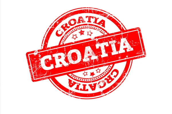 Hırvatistan yazıt üzerinde beyaz izole kırmızı pul