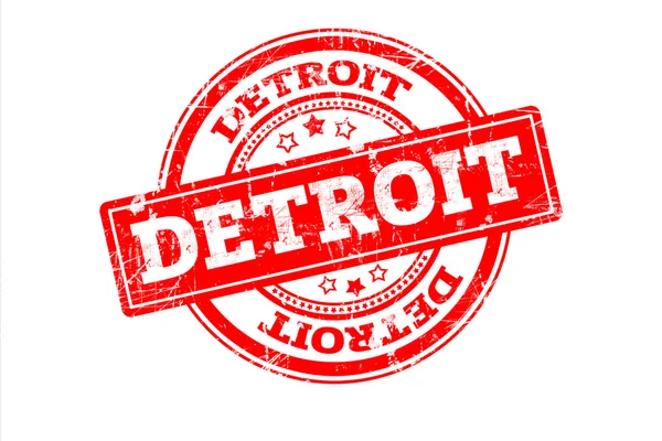 Detroit Yazıt Üzerinde Beyaz Izole Kırmızı Pul — Stok fotoğraf