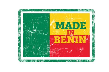 Benin içinde yapılan yazılı Tarih damgası kelime ve grunge kenarları ile bayrak.