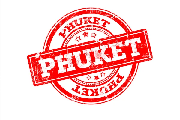 Phuket yazıt üzerinde beyaz izole kırmızı pul