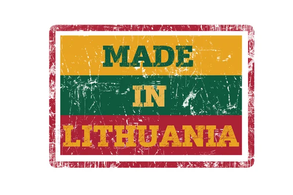 取得在立陶宛字写在红色的橡皮戳和旗 grunge 边缘. — 图库照片