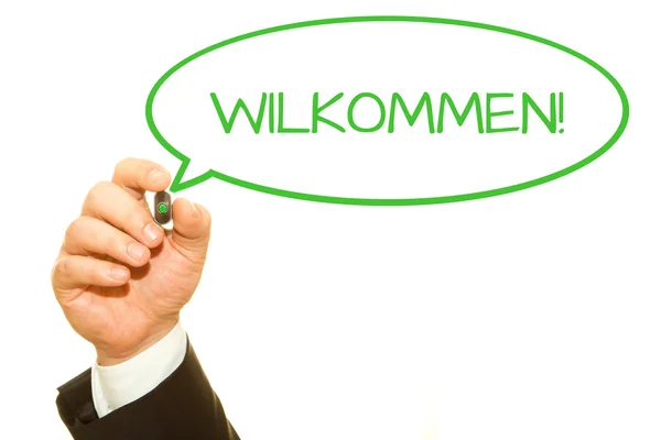 Wilkommen 사업가의 자른된 — 스톡 사진