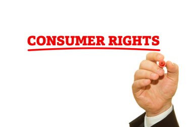 yazıt üzerinde beyaz izole kırpılmış atış işadamı yazma tüketici hakları