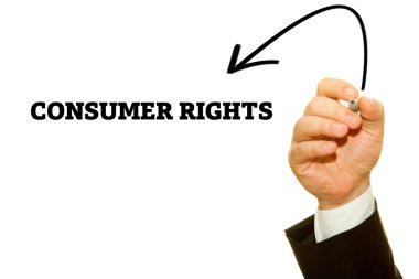 yazıt üzerinde beyaz izole kırpılmış atış işadamı yazma tüketici hakları