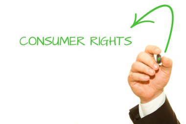 yazıt üzerinde beyaz izole kırpılmış atış işadamı yazma tüketici hakları