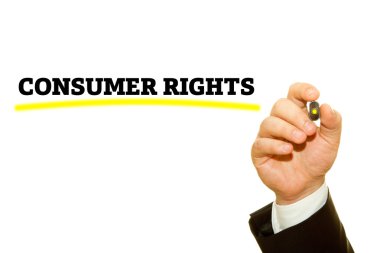 yazıt üzerinde beyaz izole kırpılmış atış işadamı yazma tüketici hakları