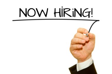 yazıt üzerinde beyaz izole işe şimdi yazma işadamı kırpılmış atış