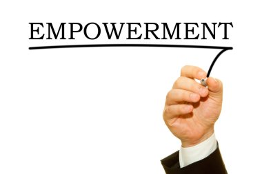 kırpılan atış işadamı emprovement yazıt üzerinde beyaz izole yazma