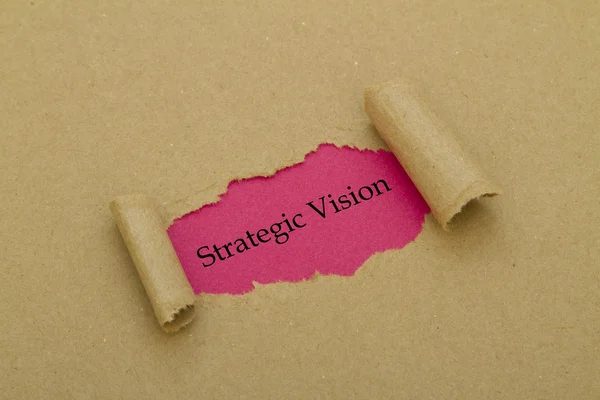 Inscripción Visión Estratégica Dentro Del Agujero Cartón — Foto de Stock