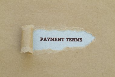 Ödeme şartları yazıt karton delik içinde