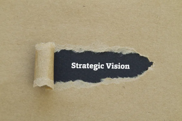 Inscripción Visión Estratégica Dentro Del Agujero Cartón — Foto de Stock