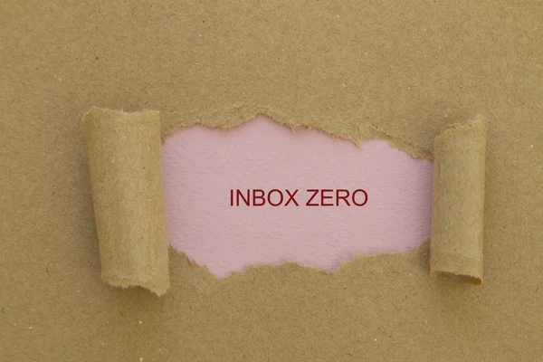 Inbox Zero Inskription Inuti Hålet Kartong — Stockfoto