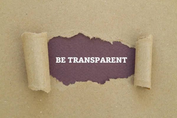 Ser Transparente Inscrição Dentro Buraco Papelão — Fotografia de Stock