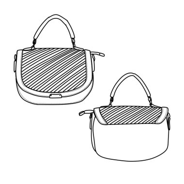 Şık el çantası tasarımları koleksiyonu, modern moda aksesuarları, günlük kullanım için parlak çizgiler ve pratik özellikler..