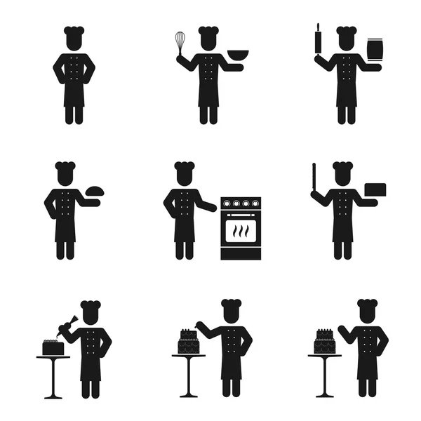 Chef man icons set — Stock Vector