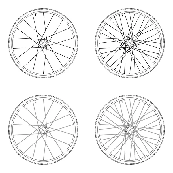 Bicicleta radio rueda tangencial lazado patrón 4X — Vector de stock