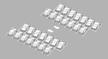 Otopark dolu yol siyah ve beyaz renk üzerinde ok ile
