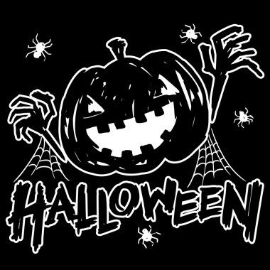  Jack-o-fener Kabak kafa ile örümcek, örümcek ağı