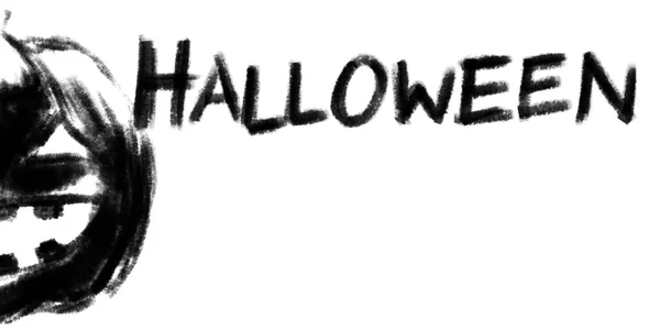 Jack-o-lantern pumpkin head chalk charcoal pencil illustration — Stock Photo, Image