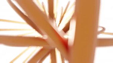 Beyaz arkaplan animasyon 4K görüntülerinde soyut Altın Torus 3D çoklu model döndürme, Ağ teknolojisi konsept tasarımı