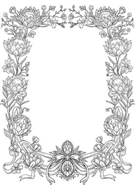 floral design, frame, card, invitation, greeting card.