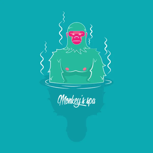 Monkey's spa — Stok Vektör