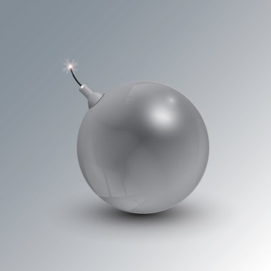 gri bir arka plan üzerinde gri bomba