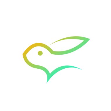 Colorful rabbit logo design template. Jumping rabbit logo design