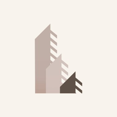 Elegant, simple and minimalist skyscraper logo design. Building logo template. Tall building logo