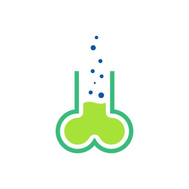 Laboratuvar logosu tasarımı konsepti. Bilim Laboratuvarı logo şablonu vektörü