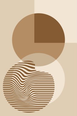 Modern Bauhaus Earth Tone Soyut Duvar Sanatı Minimalist Yatak Odası ve Oturma Odası Dekorasyonu Posteri. Toprak Tonu Modern Bauhaus Posteri