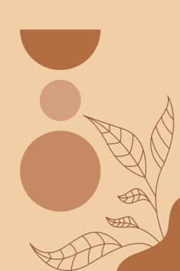 Yüzyılın ortalarında boho çiçekli oturma odası dekorasyonu. Çiçekli boho duvar dekorasyonu basılabilir poster