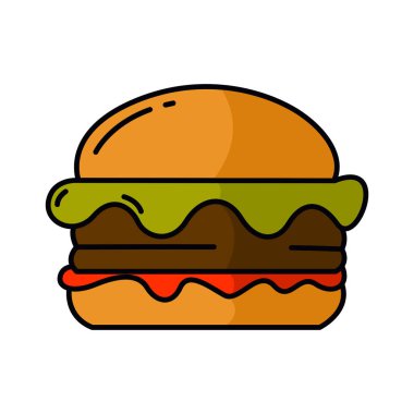 Burger logo tasarım şablonu. Fast food logo şablonu