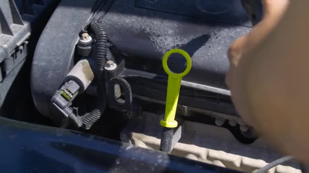 Очистка автомобиля паровым двигателем — стоковое видео