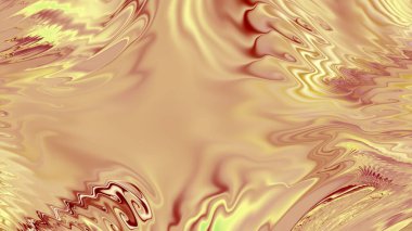 Erimiş altın veya sıvı ipek benzeri lüks ve akışkan bir dokunun dijital olarak üretildiği soyut bir çizim. Altının gölgelerindeki dinamik dalgalar, sarı ve kırmızı bir hareket hissi yaratır..