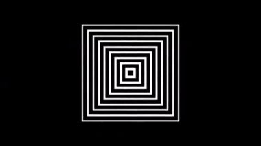 Görsel Efektler İçin Siyah ve Beyaz Hipnotik Geometrik Kare Sarmalı