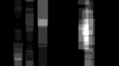 Siyah üzerine düşey beyaz dikdörtgenler düşen soyut dijital arkaplan