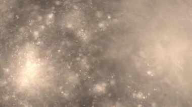 Parlayan toz parçacıkları ve yumuşak ruhani ışık dokusuyla soyut sepia arkaplanı