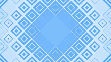 Soyut mavi geometrik elmas desenli arka plan döngüsü genişleyen eşkenar dörtgenleri gösterir