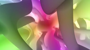 Parlayan tüpler ve dokunaçların kusursuz bir şekilde döngü içinde hareket eden soyut üç boyutlu animasyonu