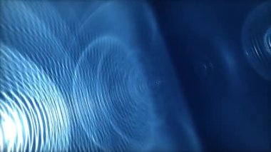 Soyut mavi eşmerkezli halkalar ve ses dalgaları arkaplan canlandırması