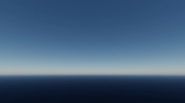 Bulanık mavi ufuk arkaplanı yumuşak gökyüzü ve karanlık okyanus gradyanı