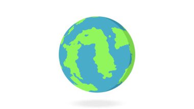 Dünya Gezegeni Küresi Döndürme Döngüsü Canlandırma Döngüsü - Çizgi Film Stili Dünya