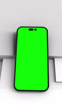 Soyut beyaz arka planda akıllı telefon. Yüksek kalite 4k görüntü