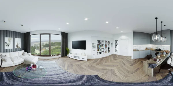 Render Completo 360 Por 180 Graus Sem Costura Panorama Projeção — Fotografia de Stock