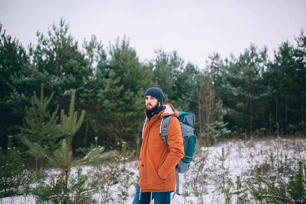 Bearded man traveler — Stock Photo, Image