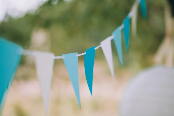 Blauwe vlag garland — Stockfoto