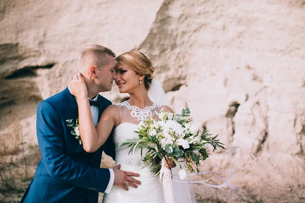 Casal de casamento em um vestido bonito — Fotografia de Stock